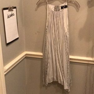 White and black striped tank dress